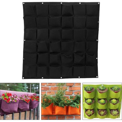 2 pièces Sac de Plantation Murale 49 Poches – Idéal Tomates Cerises, Fraises, Persil – Jardinage SANS Pelouse (1/5)