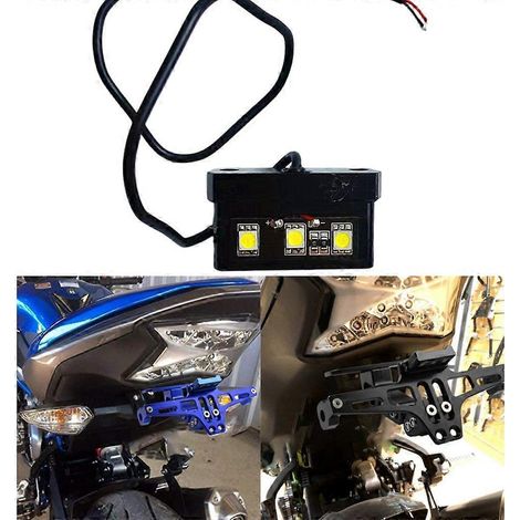 Éclairage de plaque d'immatriculation LED de remplacement pour moto, en aluminium (1/4)