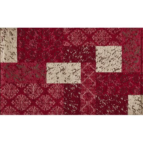 Tappeto Velour Antiscivolo Da Camera E Salotto Disegno Saturno Rosso By Suardi, misura65x110 cm(Set 2 tappeti)coloreRosso (1/4)