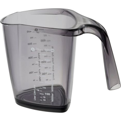 Dr. Oetker Cups And Bowls -Dr.Oetker Misurino da 500 ml, in Robusta plastica, Triangolare con Varie Scale, Anche di Dimensioni internazionali, (Colore: Trasparente/Blu), quantità: 1 Pezzo, 500ml