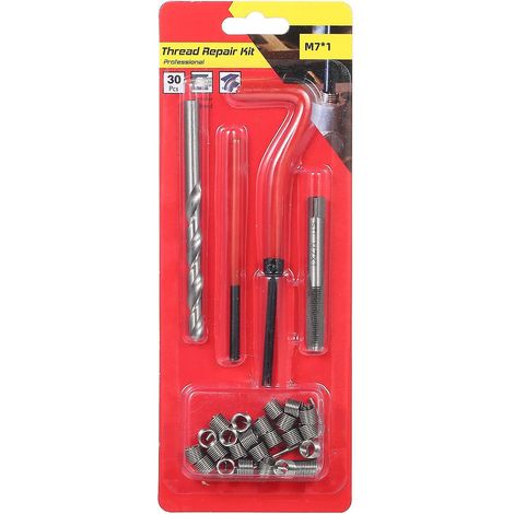 30-teiliges metrisches Gewindereparaturset M5 M6 M8 M10 M12 M14 Helicoil Car Pro Coil Tool M7  1