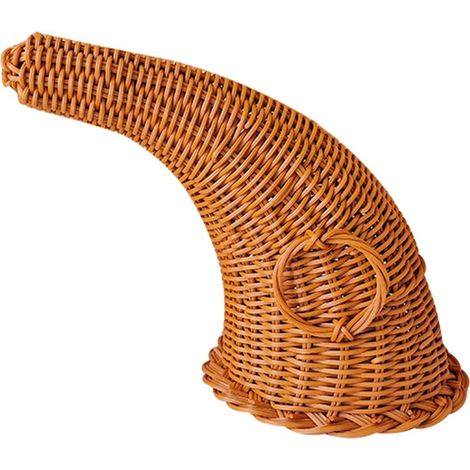 Panier de Noël en forme de corne d'abondance, panier en rotin, grande capacité, panier de rangement polyvalent, décoration pour la maison à l'occasion de Thanksgiving (1/5)