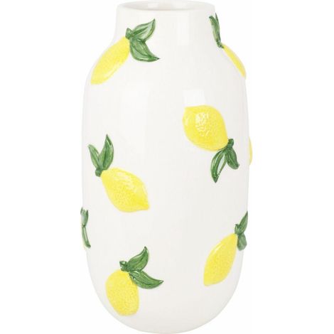 Vaso decorativo in ceramica con motivo a limone, 29 cm
