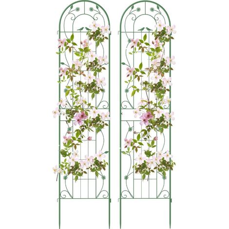 Set di tralicci da giardino in metallo - 220 cm antiruggine confezione da 2