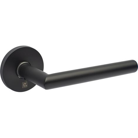 Béquille double sur rosace JADE slim noir mat bec de cane diamètre 16mm - HERACLES - B-INOX-SL01N (1/3)