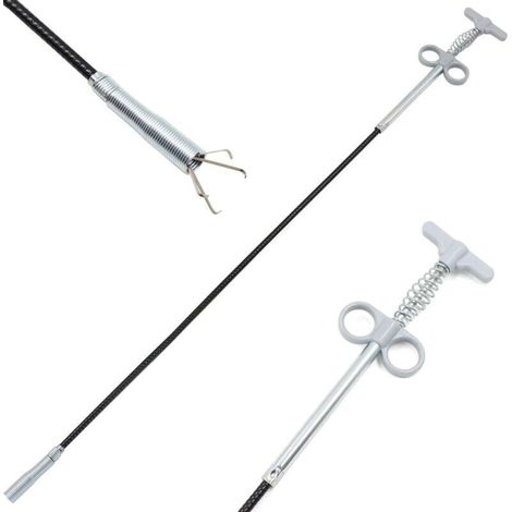 Bardusch-Pince à griffes flexible Outil de nettoyage de tuyaux Outil de préhension (système de pression à ressort) 4 griffes Outil multifonction pour évier de cuisine, salle de bain 90 cm 1 pièce (1/5)