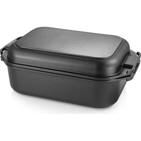 Tescoma 629094 Rostiera con coperchio, 40x26 cm, adatta al fornello a gas e induzione e al forno, senza PFOA e PFAS, linea GrandCHEF (1/5)