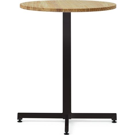 Mesa Redonda iCub 60x75cm Negra en madera maciza de pino acabado natural estilo nórdico industrial (1/2)