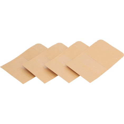 Kraftpapierbeutel, 200 Stück, 9 x 14 cm, mit Sichtfenster, wiederverschließbarem Reißverschluss, wasserdicht für Kaffee und Lebensmittel, widerstandsfähige Verpackung. (1/5)