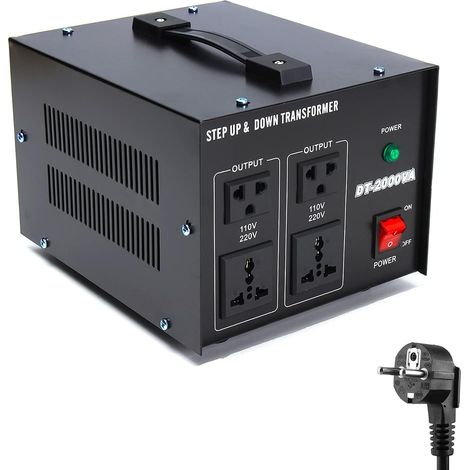 Transformateur de tension 2000W 230V vers 110V Step Up and Down Voltage Regulator Convertisseur Power Transformer 2000W 110V vers 220V Convertisseur AC-AC CA-CA DT-2000VA (1/5)