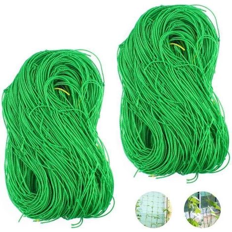 2 Stück Nylon-Gitterfilet für den Garten, Halterung für Pflanzen, Obst, Gemüse und Kletterpflanzen (3,6 x 1,8 m)