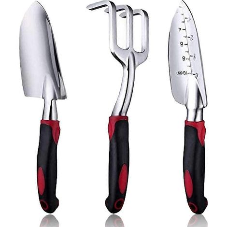 Ensemble de 3 outils de jardin, kit de jardinage avec poignée ergonomique antidérapante, outils de jardinage pour hommes et femmes - Style 1 (1/5)