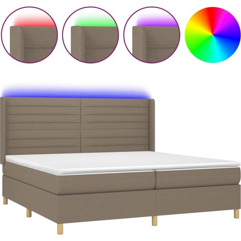 Maison Exclusive - Boxspringbett mit Matratze & LED Taupe 200x200