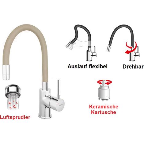 ZLEWOZMYWAKOWA ZUMBA Chromwasserhahn flexibles Küchensystem (1/4)