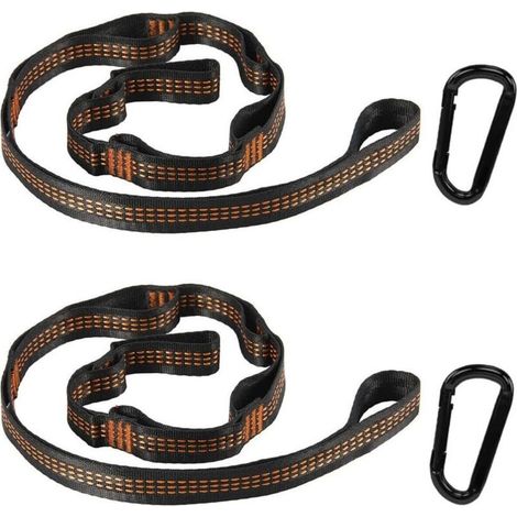 Ecleanfy - 2 PCS Sangle Hamac Sangle Balancoire Arbres Fixation Hamac pour Balançoire Hamac Camping ou Siège Suspendu (3M avec 2 Mousquetons) (1/4)