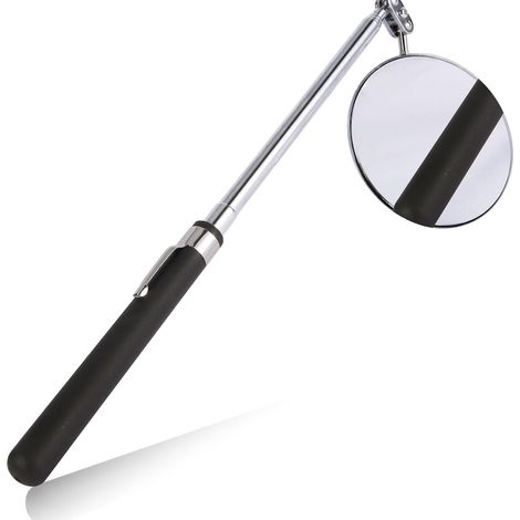 1 Miroir D'inspection Télescopique, Acier Inoxydable, Diamètre 8cm, Rotatif 360 Degrés, Pour Réparation Auto (1/5)