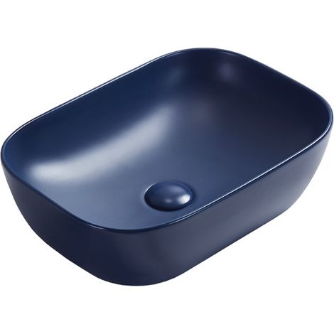 Mexen Rita lavabo de comptoir 45 x 32 cm, Bleu marine mat - 21084542 (1/2)