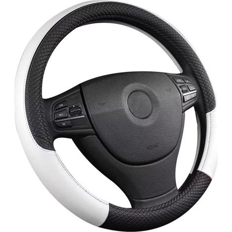Housses de volant de voiture antidérapantes en cuir PU, housse de volant universelle, respirante, style sport, 37-38 cm, accessoires de voiture pour femmes et hommes (1/5)