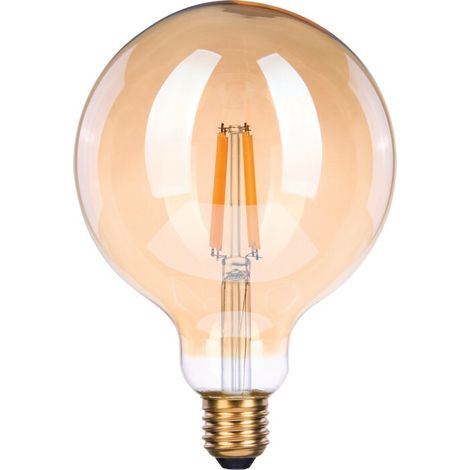 Ampoule LED globe à filament déco - Xxcell - E27 - 9 W - 950 lm - 2500 K - D. 125 mm - Ambrée