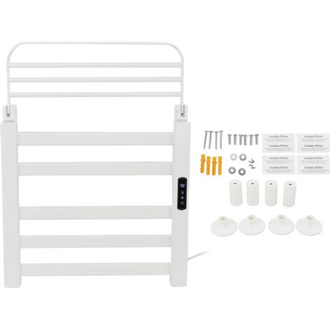Sèche-serviette mural 135W en alliage d'aluminium, radiateur électrique à écran tactile avec minuterie, pour salle de bain, prise UE 220V (1/5)