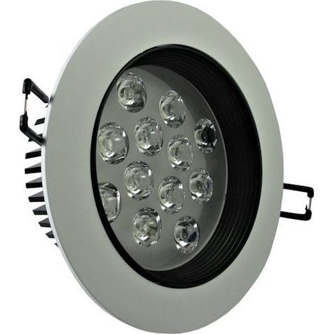Trade Shop - SPRING LED-EINBAUSTRAHLER MIT FLOSSEN 3 5 7 9 12 15 18 W WEISSER RAHMEN -