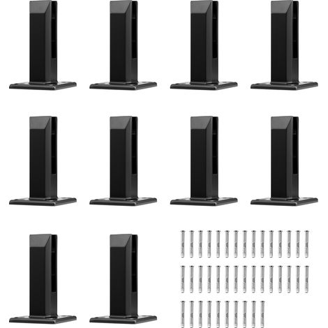 Mophorn Glasklemme, 10 Stück quadratische Geländerhalterung für 0,31"-0,47" gehärtetes Glas, 304 Edelstahl, Glasregalhalterung für Balkon, Deck, Treppe