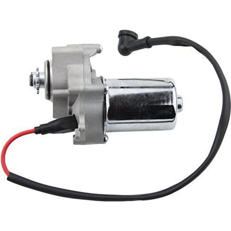 Two-hole starter motor suitable for 50cc-125cc ATVs with single-line driven motor.