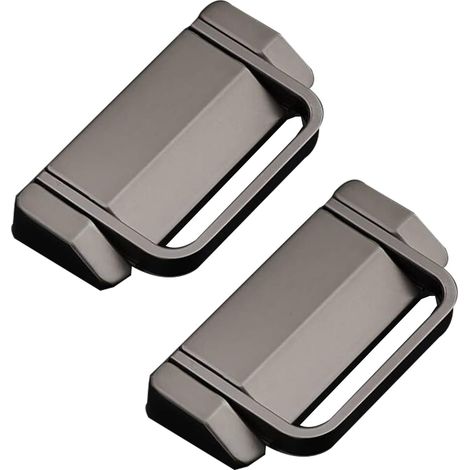 JSSEVN - 2 Aluminum Alloy Drawer Handles, Flip-Top Cabinet Handles, Concealed Sliding Knobs, Sliding Door Handles for Wardrobe (gray) (1/5)