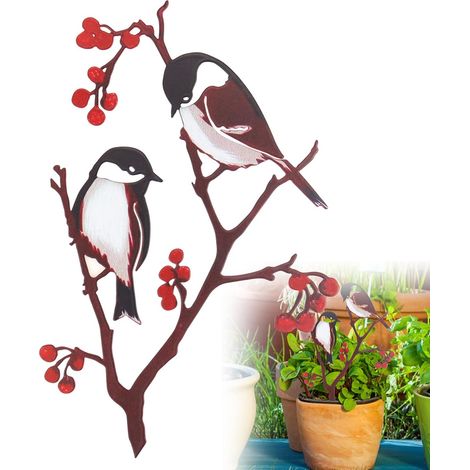 Gartendeko Rusty Birds Metallvogel Metalbird Dekoration für Balkon und Terrasse