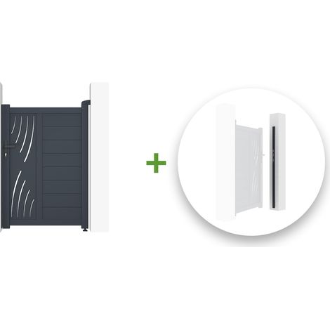 Portillon aluminium VELETA 100x140cm + Kit inversion ouverture (1/5)