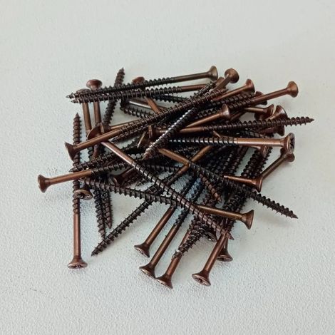 Vite 6,0x160/60mm - 20pz tps testa conica bronzata per legno truciolare parzialmente filettata (1/4)