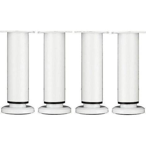 4 Pices Pieds De Meubles Rglables 25cm Blanc Jambe De Table Rond En Mtal Pour Canap Armoire Lit Avec Vis (1/5)
