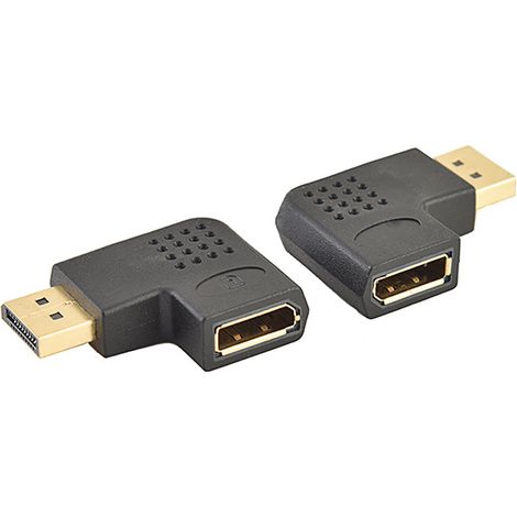 Hochauflösender, vergoldeter DP-Stecker auf DP-Buchse rechtwinkliger Verlängerungsadapter, L-förmiger Stecker auf Buchse TV/Computer-Konverter (1/5)