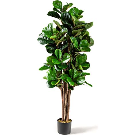 Albero di fico artificiale a foglia di violino, 1,5 m, decorazione per interni/esterni