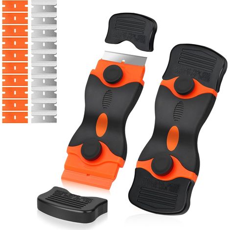 Grattoir Vitre - 1 Lot - Plastique Et Métal - Lames Réversibles - Nettoyage Induction Et Auto (1/5)