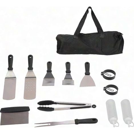 Kit Accessoires Barbecue 12 Pièces - Ensemble Acier Inoxydable pour Cuisson Extérieur et Camping, Ustensiles de Grill Multifonctionnels (1/5)