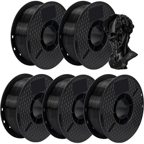 Filament d'imprimante 3D, Protection de l'environnement, Compatibilité polyvalente, Noir (1/2)