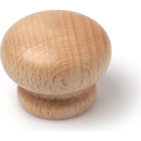 Pomo en madera con acabado haya transparante., dimensiones: 40x40x32,48mm, Ø: 40mm -
