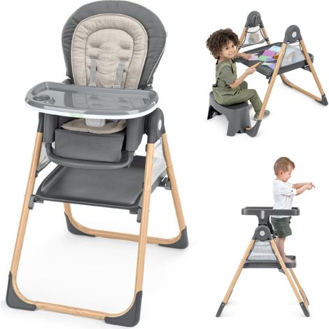 Ingenuity, Seggiolone Proper Positioner Create Up, Multimodalità con 9 Funzioni, Scrivania Multiattività e Torre, Tasche Portaoggetti, Pieghevole, Wesley, 0 Mesi-5 Anni (1/4)