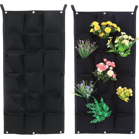 Pot de fleurs vertical en feutre à poches, 18 poches, 100 x 50 cm (1/5)