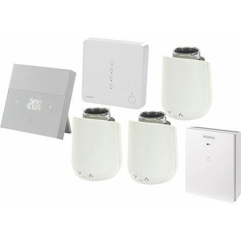 Pack Connected Home : Hub + thermostat sans fil + 3 têtes thermostatiques + récepteur - SIEMENS : PACK4