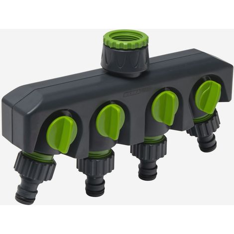 Werka Pro – Té de dérivation 4 voies – Raccords filetés pour plomberie – Conçu pour chantiers humides – Robinet de contrôle intégré