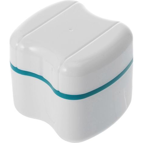 Boîte pour prothèse dentaire, boîte de bain pour prothèse dentaire, boîte de rangement pour prothèses dentaires avec panier de rinçage (vert)-Green (1/3)
