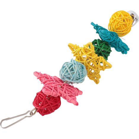 Jouet à mâcher interactif pour perroquets, avec clochette, idéal pour les petites perruches, conures et inséparables. (1/5)