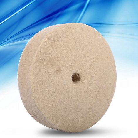 Polierscheibe 100 x 25 mm (4 Zoll) rund, weicher Wollfilz, beige, zum Schleifen und Polieren (1/5)