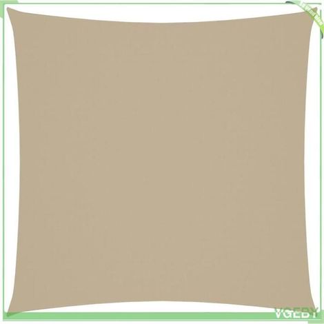 Voile de parasol - FAFEICY - 135141 - Carré 5x5 m - Beige - Tissu Oxford PU, anti-UV (1/5)
