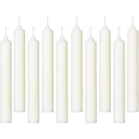 Lot de 10 Bougies Bâton "Hugo" 16cm Ivoire (1/3)