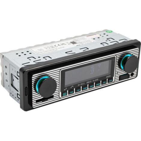 Autoradio FM Bluetooth 1 DIN avec télécommande, écran LED 7 couleurs, lecture de musique USB/MP3/WMA/WAV/SD/TF, port de chargement USB (pas de lecteur CD)