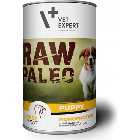 Croquettes RAW paléo pour chiots, monoprotéines de dinde, 400 g