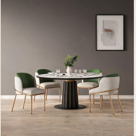 Lot de 4 chaises de style scandinave en simili cuir vert (1/5)